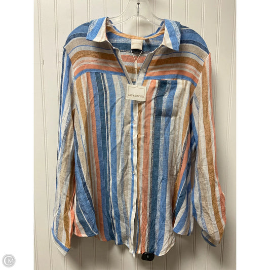 Top Long Sleeve By Zac And Rachel In Striped Pattern, Size: Osfm