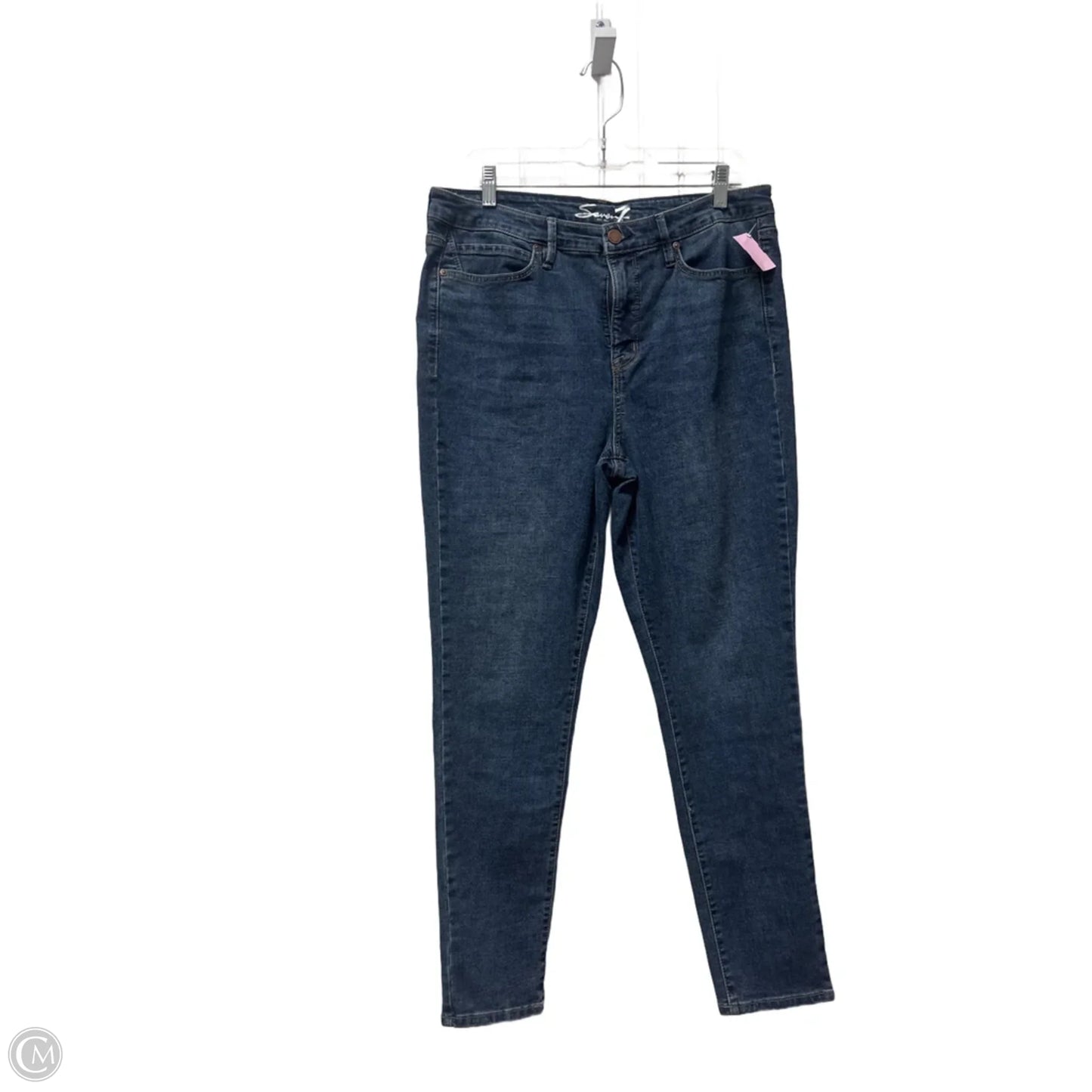 Jeans Skinny By Seven 7 In Blue Denim, Size: 12