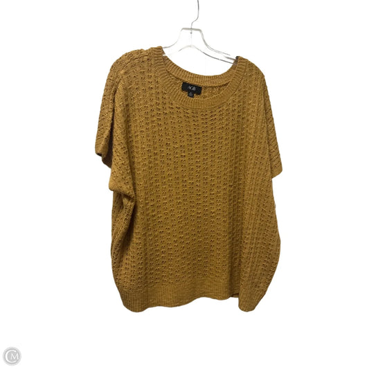 Sweater Short Sleeve By Agb In Yellow, Size: Xl