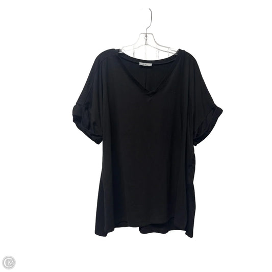 Top Short Sleeve By Zenana In Black, Size: 1x
