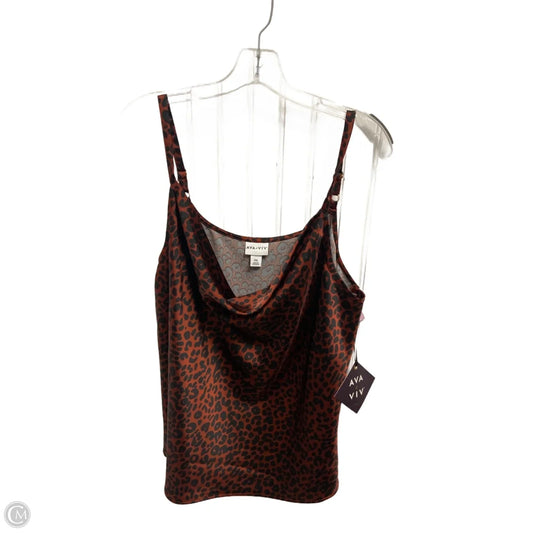 Top Sleeveless By Ava & Viv In Animal Print, Size: 1x