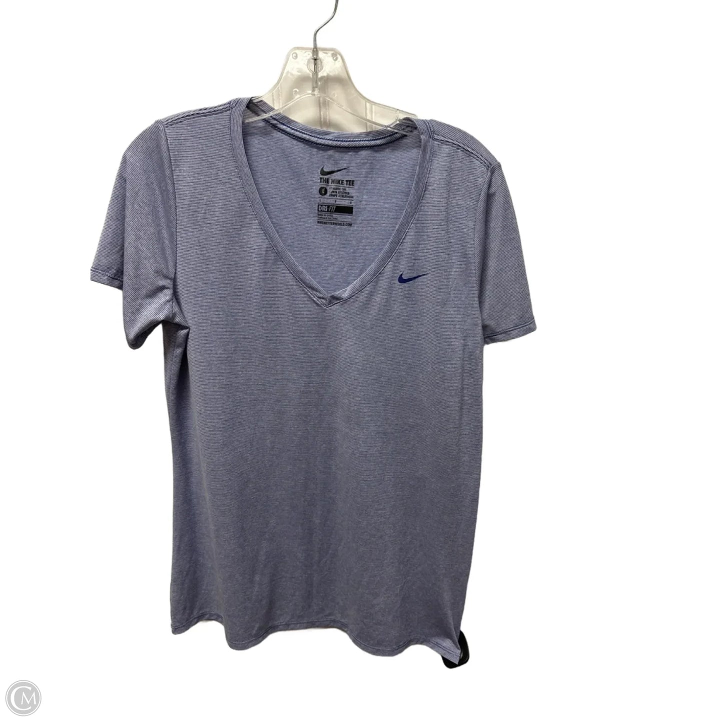 Athletic Top Short Sleeve By Nike In Blue, Size: L