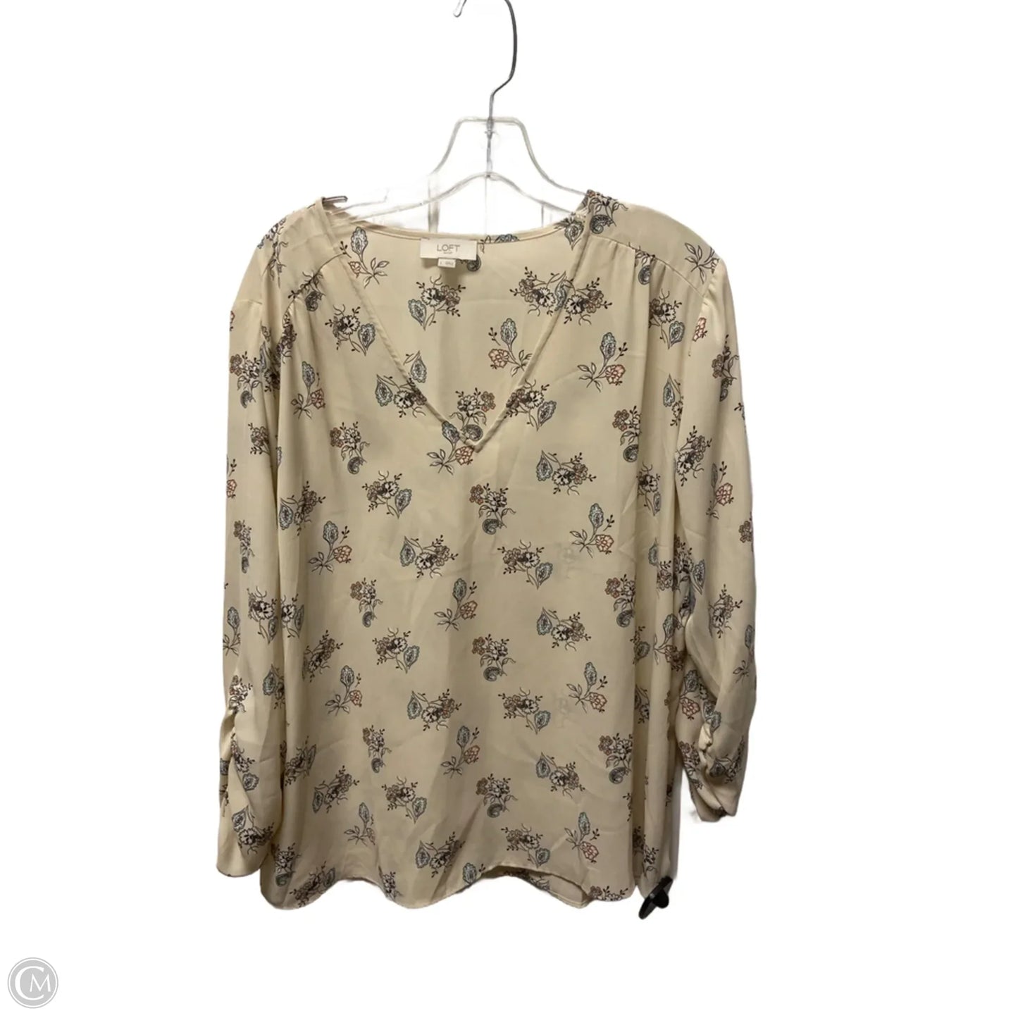 Top Long Sleeve By Loft In Floral Print, Size: L