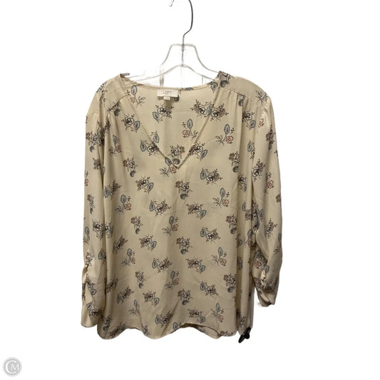 Top Long Sleeve By Loft In Floral Print, Size: L