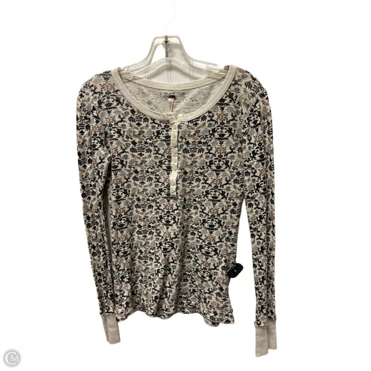 Top Long Sleeve By Free People In Brown & Cream, Size: Xs
