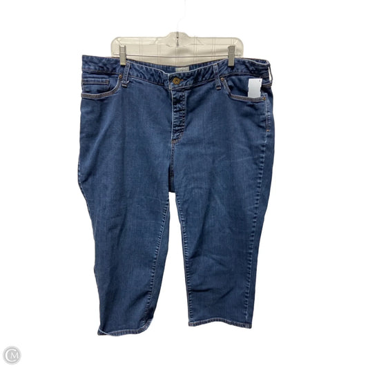 Jeans Cropped By St Johns Bay In Blue Denim, Size: 22