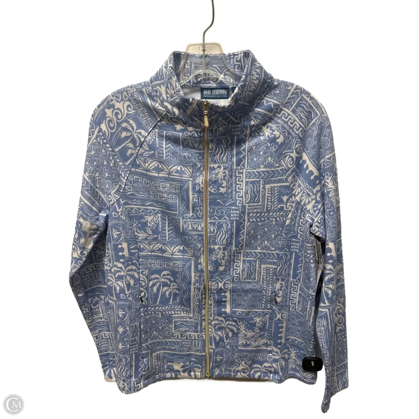 Athletic Jacket By Reel Legends In Blue & White, Size: S