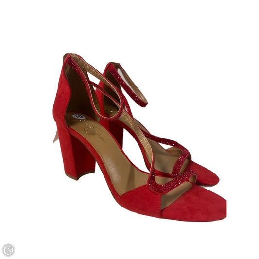 Shoes Heels Block By Jessica Simpson In Red, Size: 10