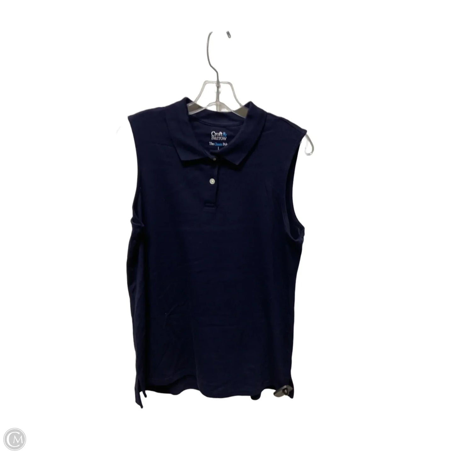 Top Sleeveless By Croft And Barrow In Navy, Size: L