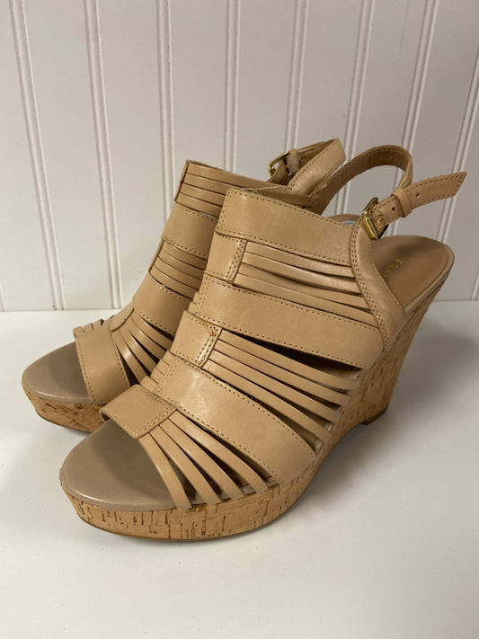 Shoes Heels Wedge By Franco Sarto In Tan, Size: 8.5