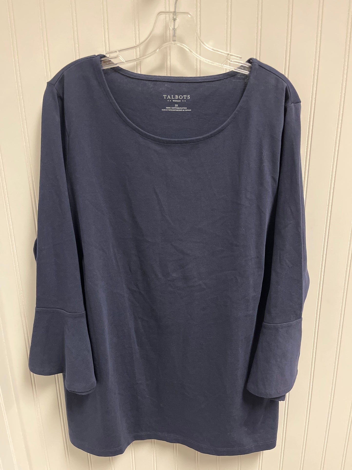 Top Long Sleeve By Talbots In Navy, Size: 2x