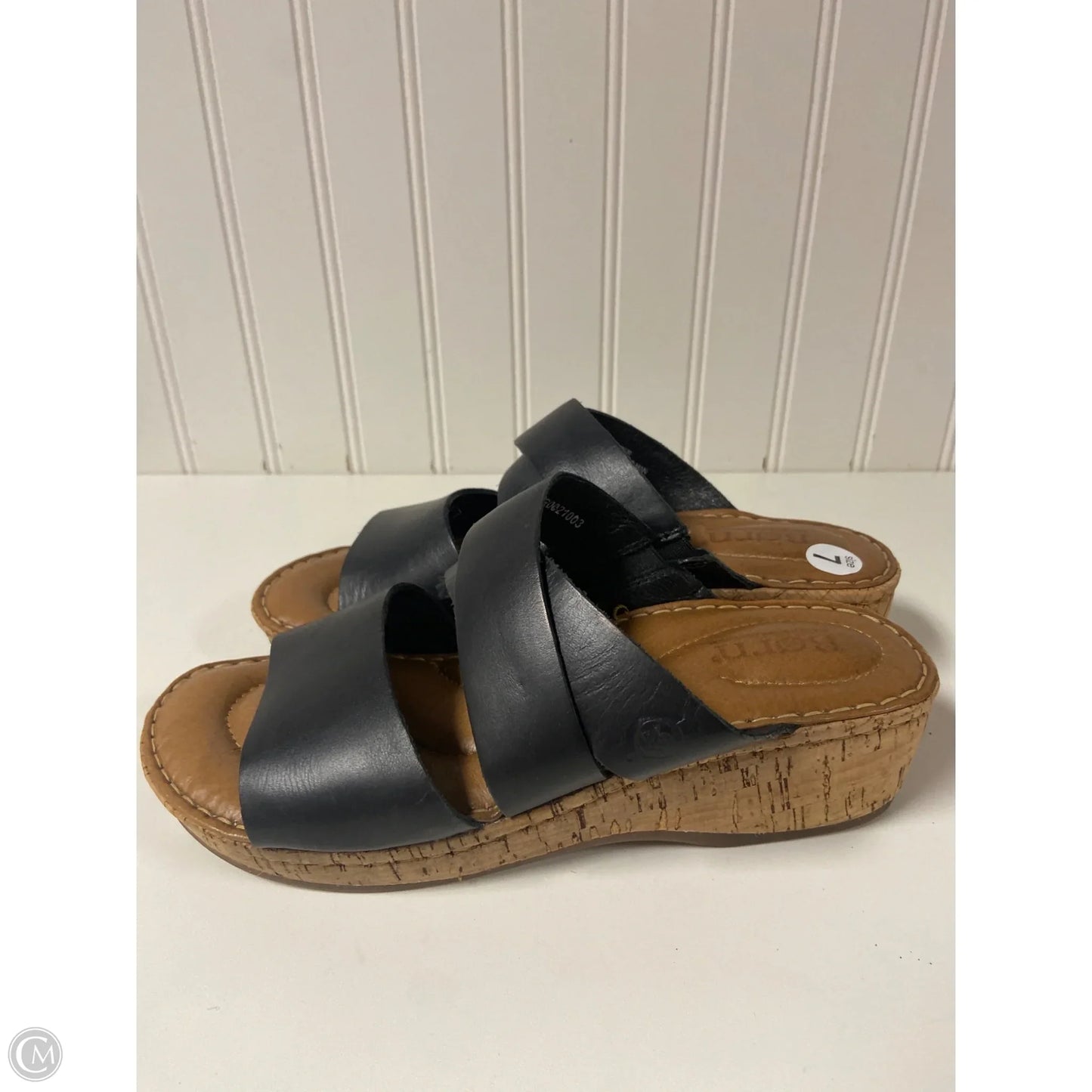 Sandals Heels Wedge By Born In Black, Size: 7