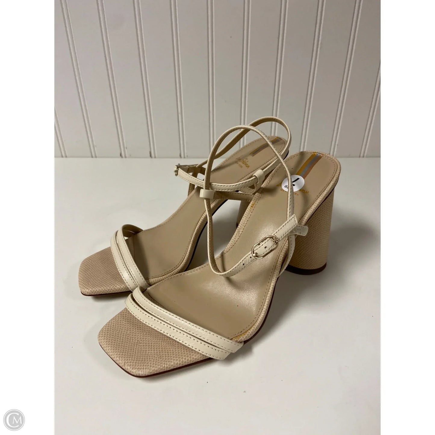Sandals Heels Block By Sam Edelman In Cream, Size: 7
