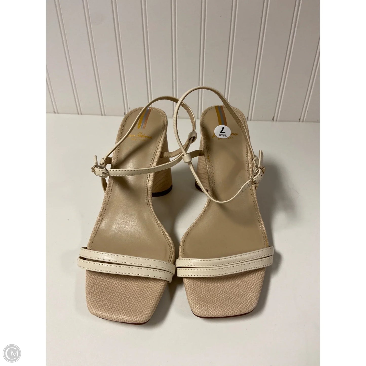 Sandals Heels Block By Sam Edelman In Cream, Size: 7