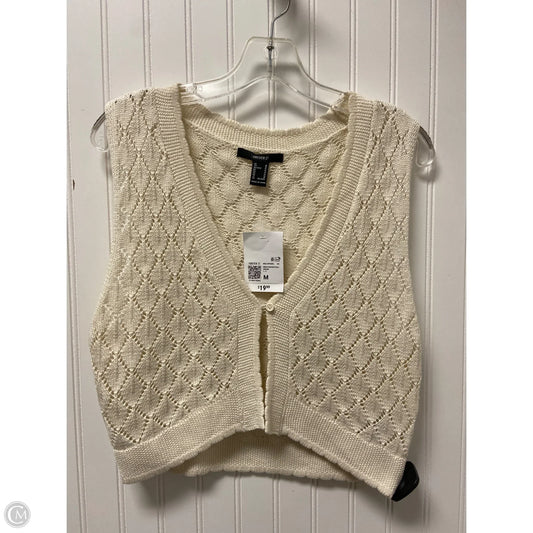 Vest Sweater By Forever 21 In Cream, Size: M