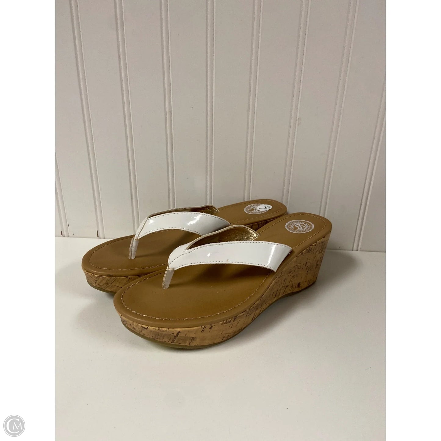 Sandals Heels Platform By So In White, Size: 7