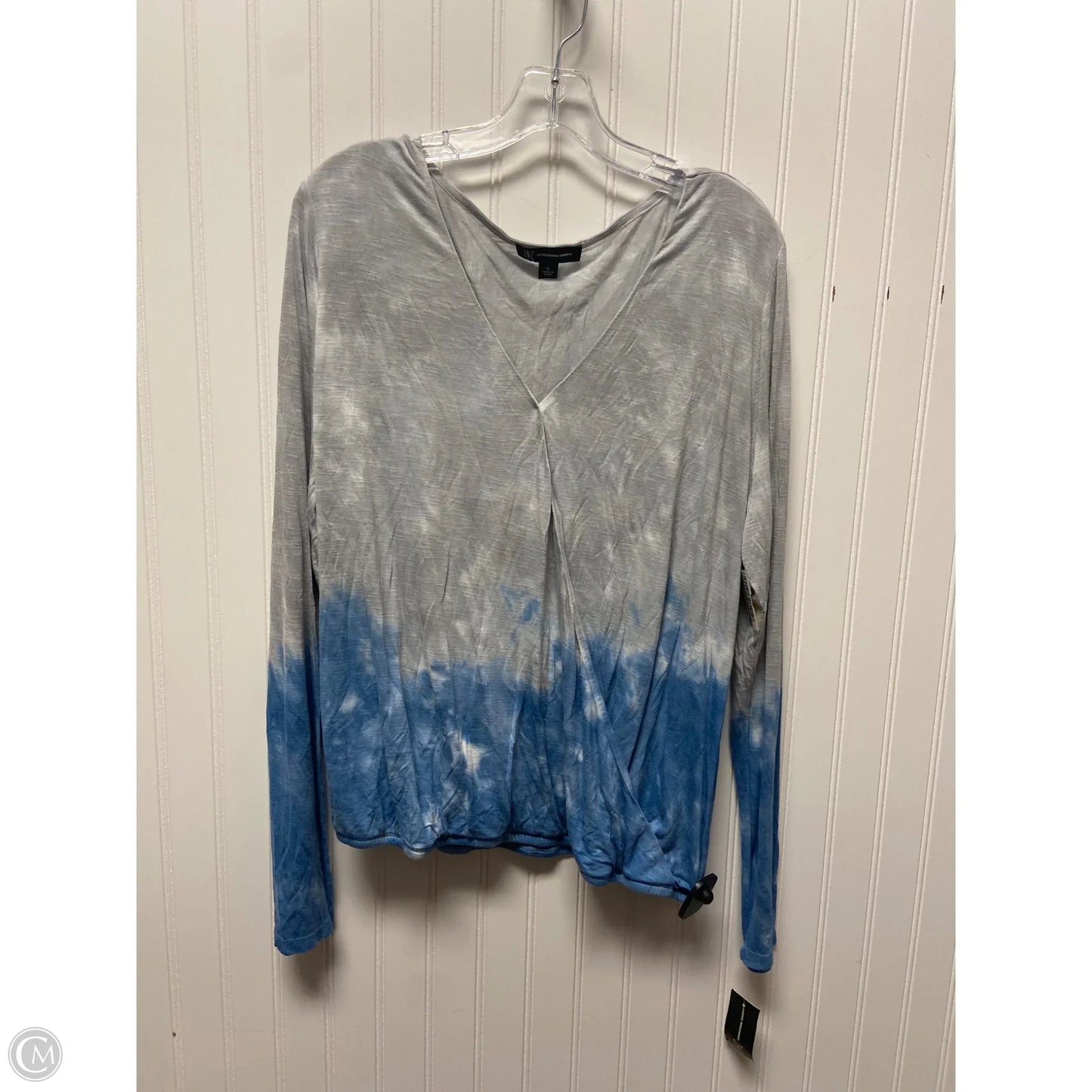 Top Long Sleeve By Inc In Blue & Grey, Size: Xl