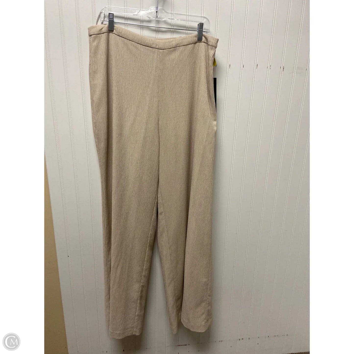 Pants Wide Leg By Donna Karan In Beige, Size: L