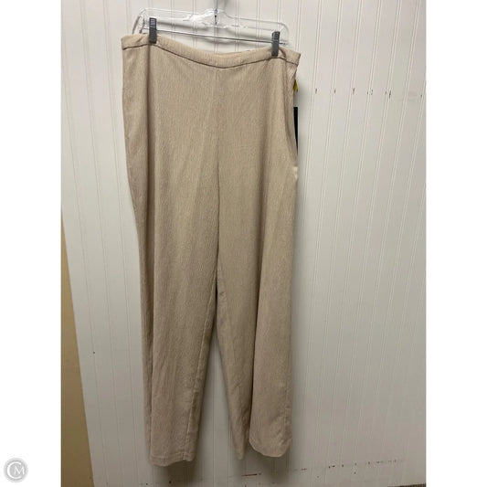 Pants Wide Leg By Donna Karan In Beige, Size: L