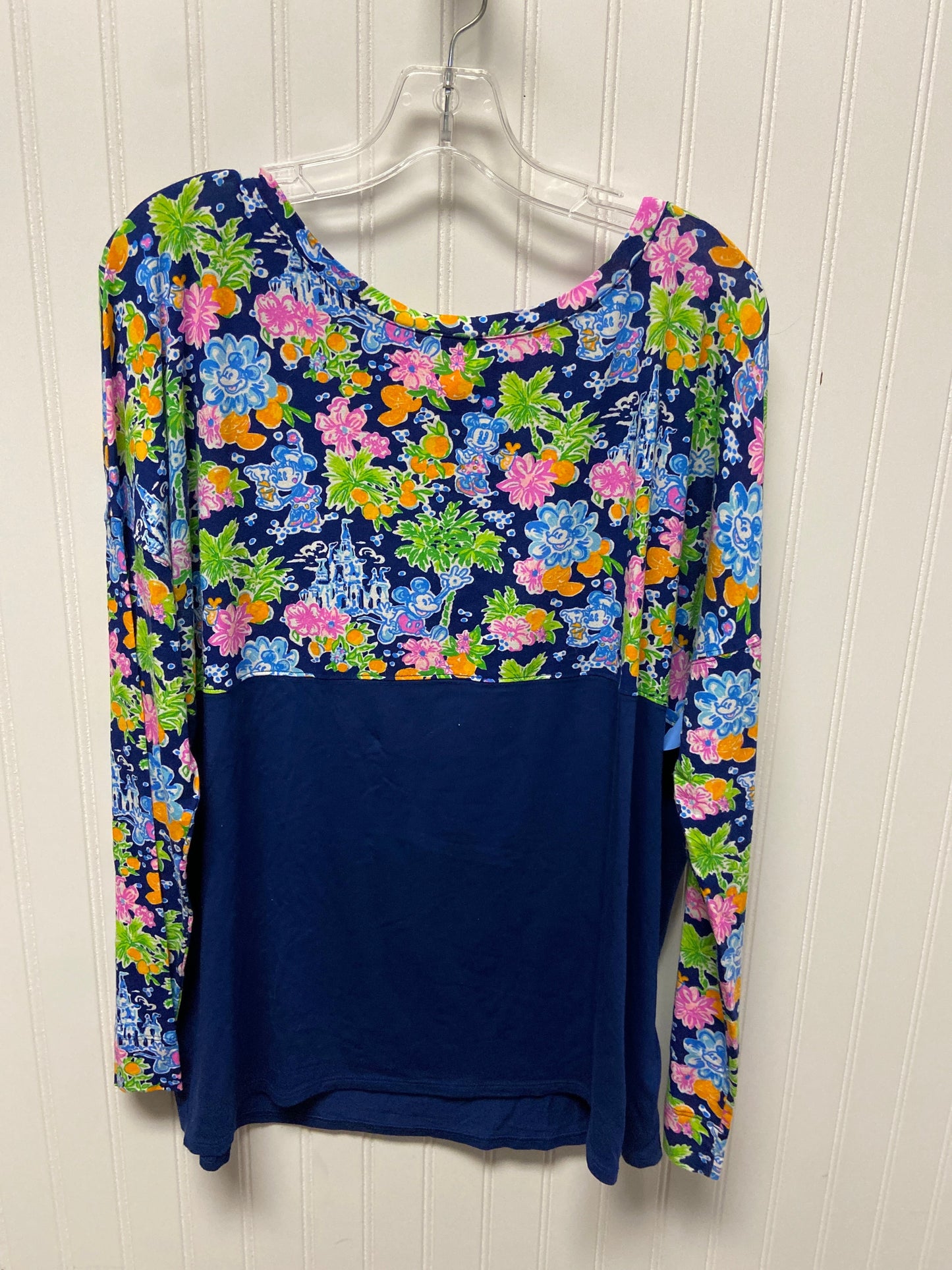 Top Long Sleeve Designer By Lilly Pulitzer In Navy, Size: L