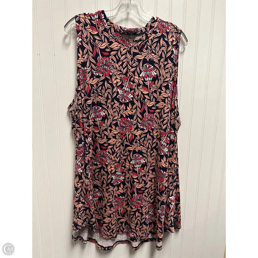 Top Sleeveless By Lane Bryant In Blue & Pink, Size: 3x