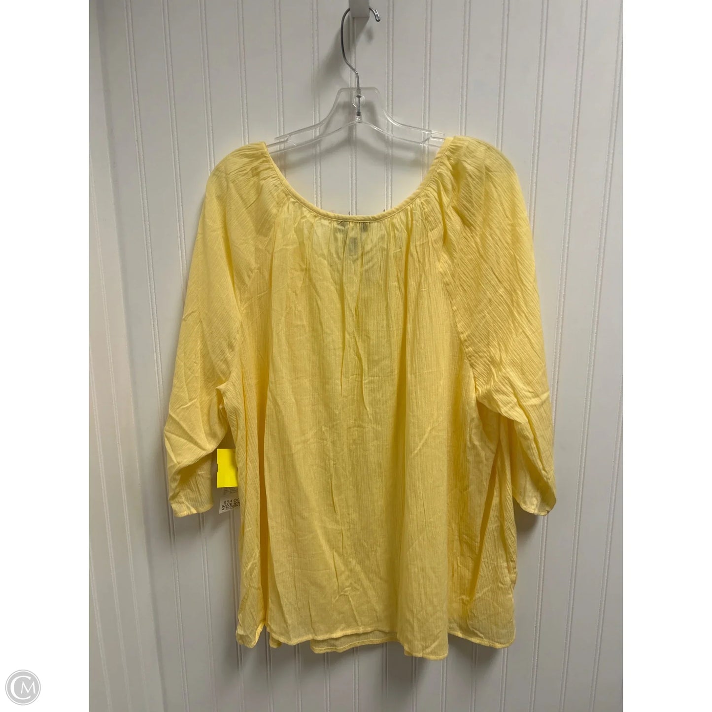 Top Long Sleeve By Catherines In Yellow, Size: 3x