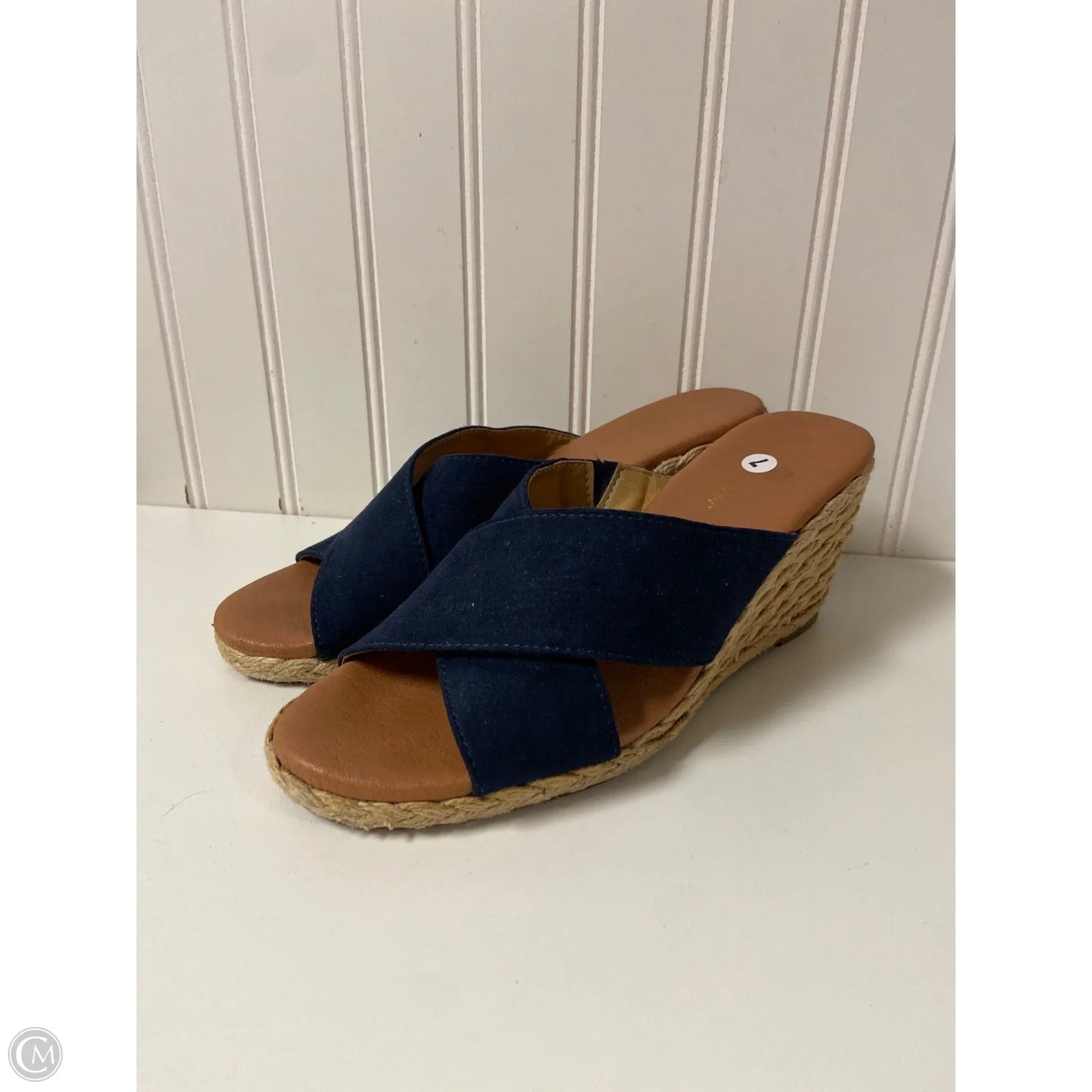Sandals Heels Wedge By Tommy Bahama In Navy, Size: 7