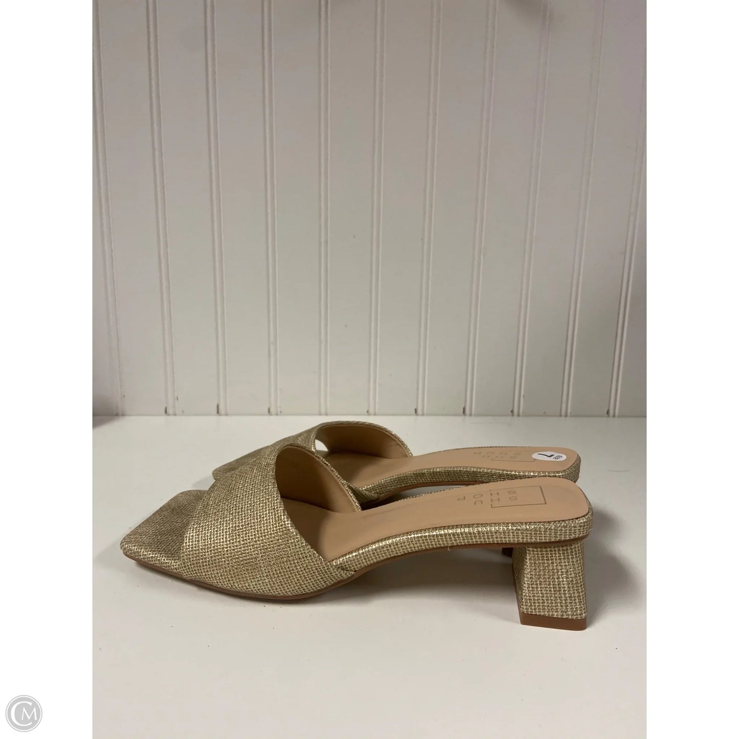 Sandals Heels Block By Shu Shop In Gold, Size: 7