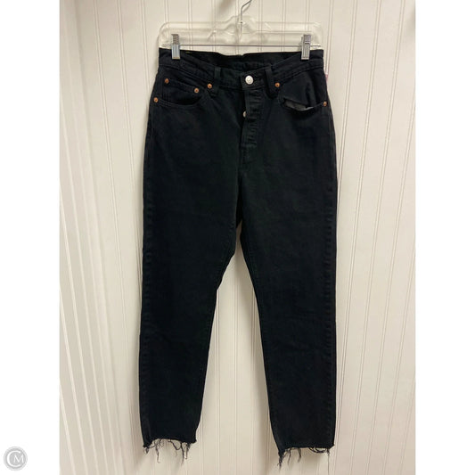Jeans Straight By Levis In Black Denim, Size: 6