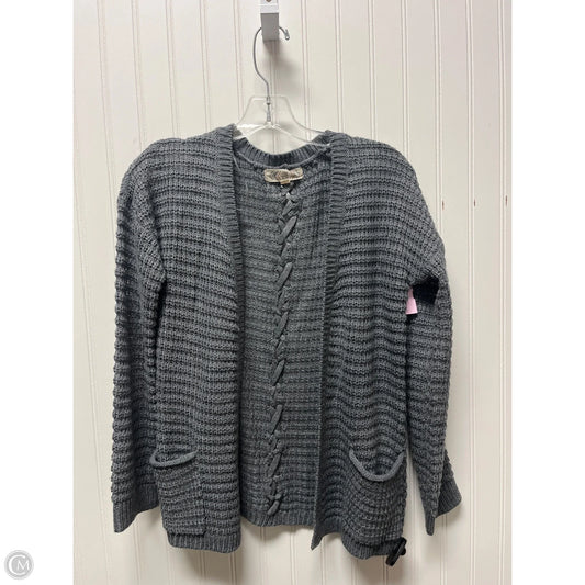Sweater Cardigan By Pink Rose In Grey, Size: L