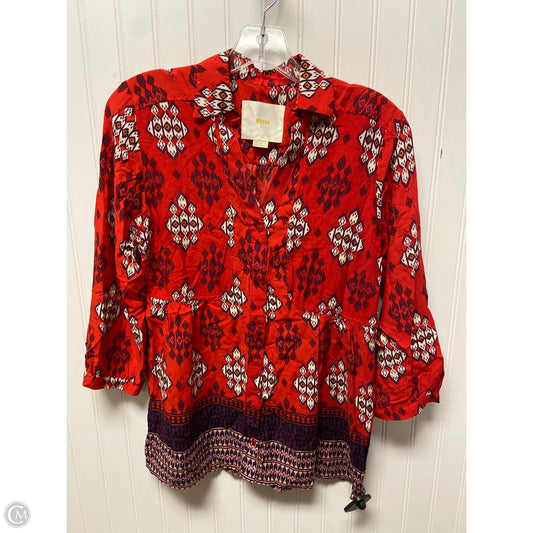 Top 3/4 Sleeve By Maeve In Red, Size: Xs