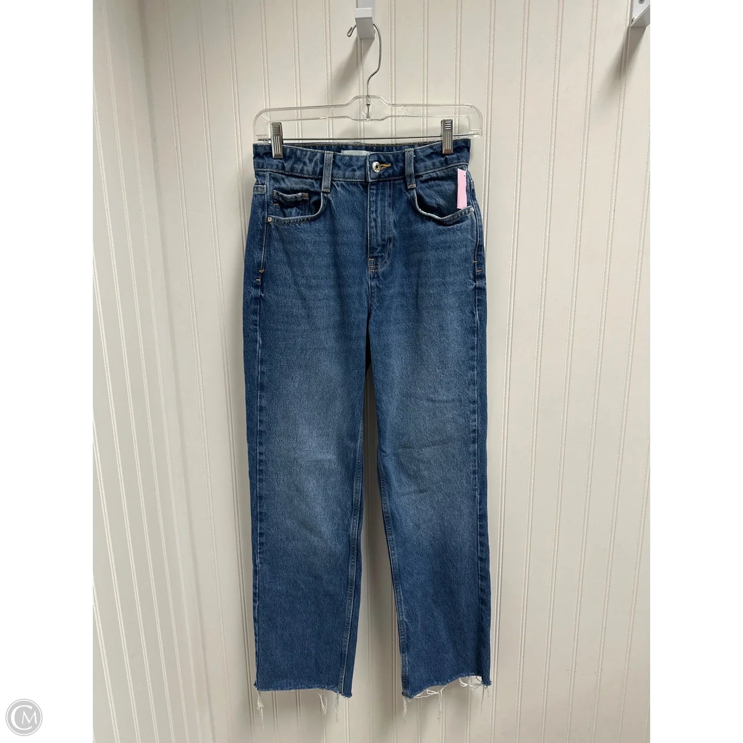 Jeans Straight By Zara In Blue Denim, Size: 2