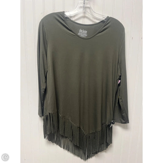 Top Long Sleeve By Investments In Green, Size: M
