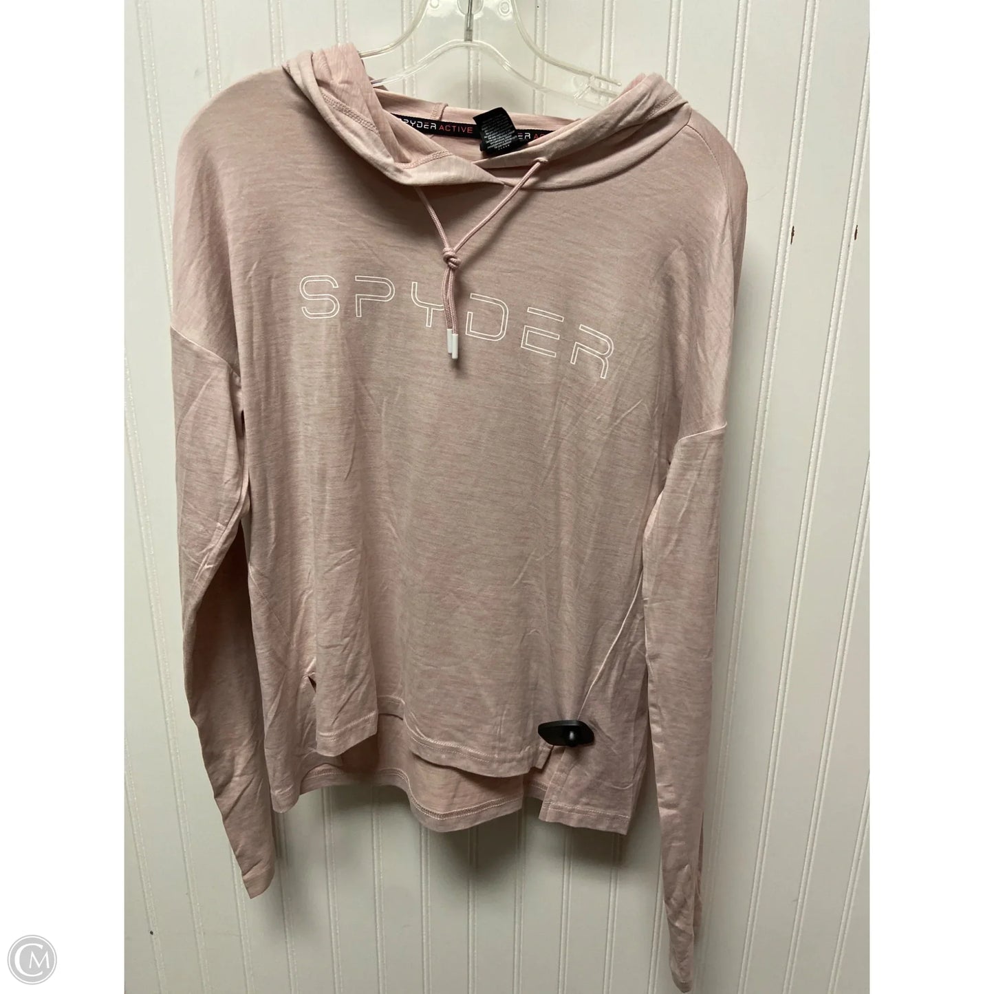 Athletic Top Long Sleeve Hoodie By Spyder In Pink, Size: M
