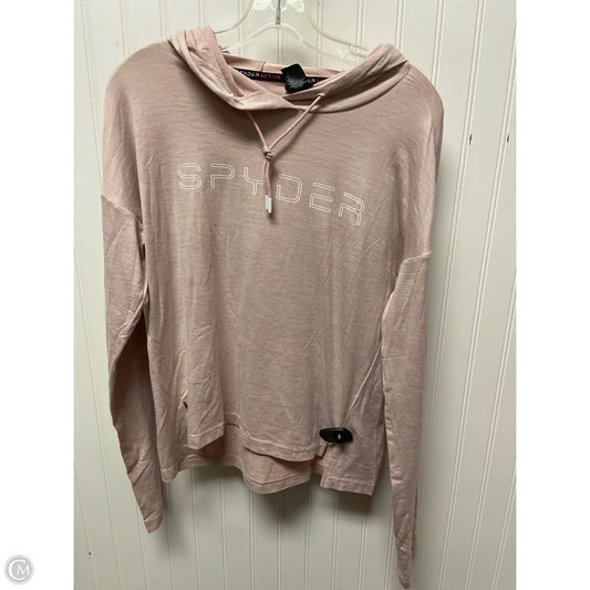 Athletic Top Long Sleeve Hoodie By Spyder In Pink, Size: M