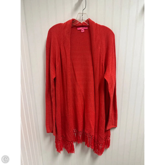Sweater Cardigan Designer By Lilly Pulitzer In Red, Size: Xl