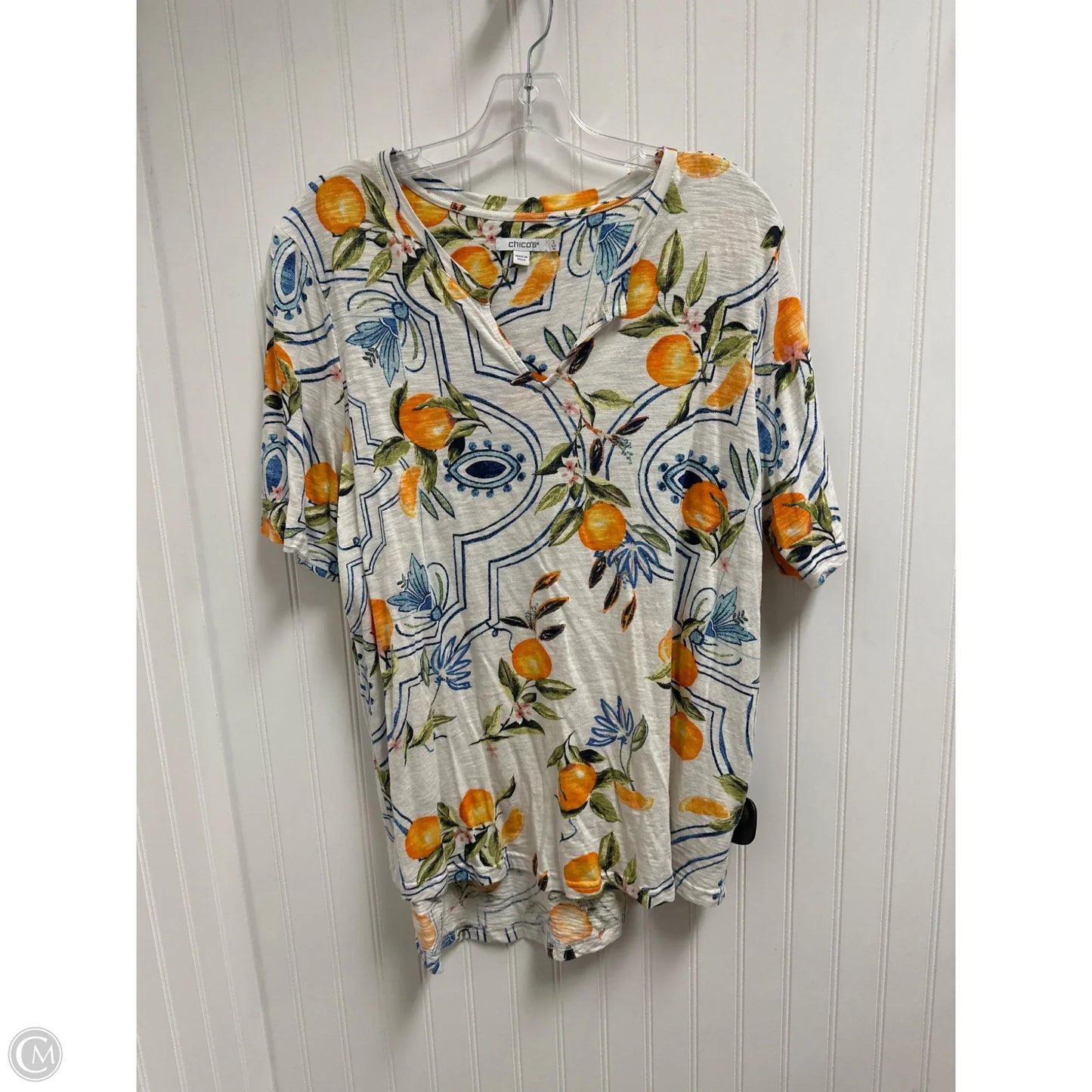 Top Short Sleeve Basic By Chicos In Beige, Size: Xl