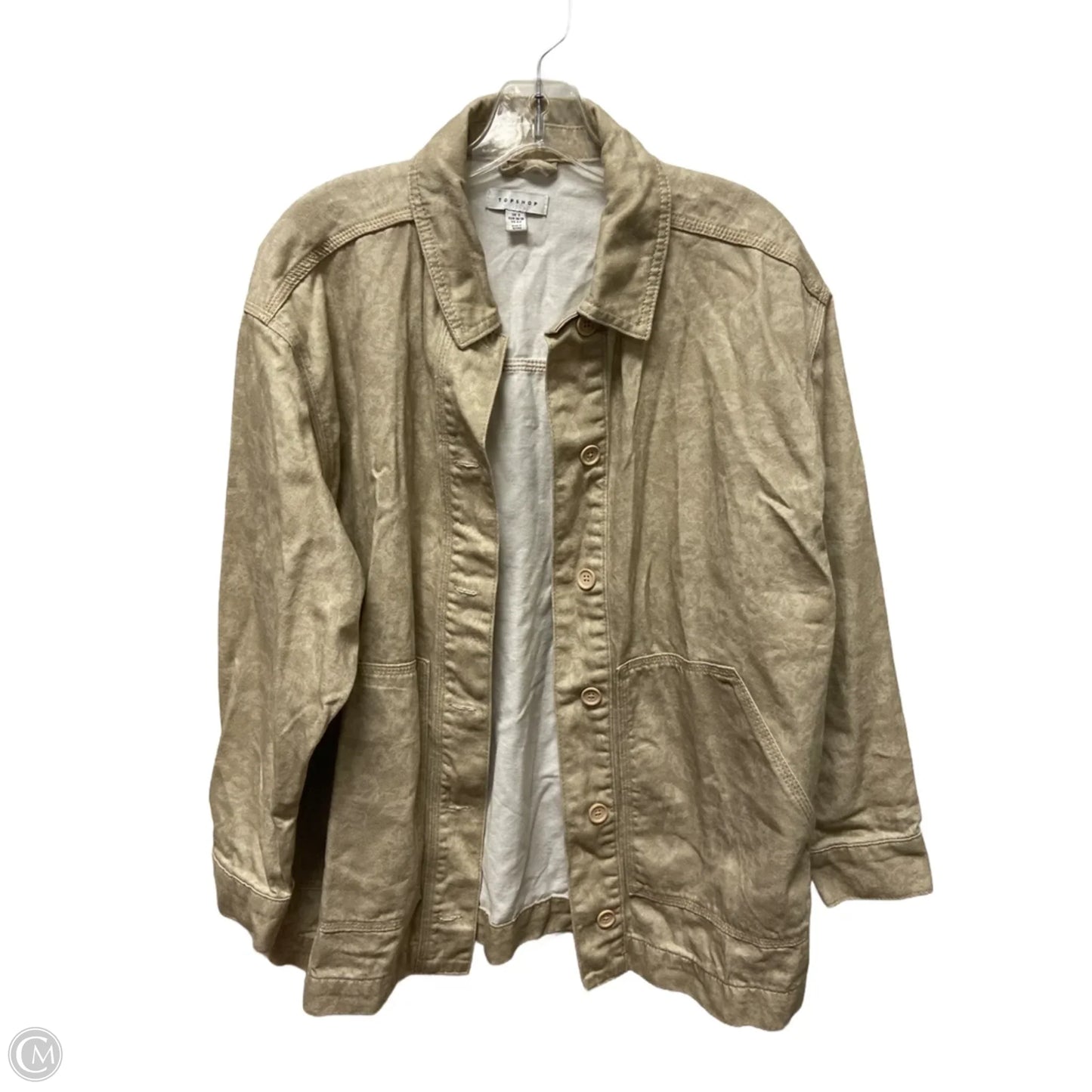 Jacket Denim By Topshop In Beige, Size: S