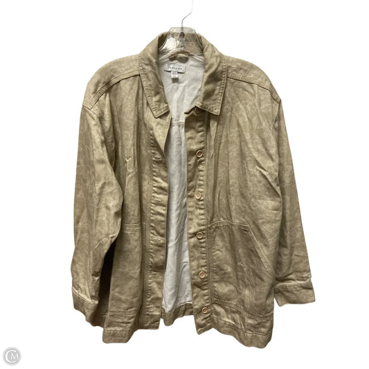 Jacket Denim By Topshop In Beige, Size: S