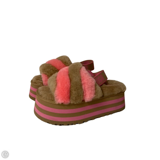 Sandals Designer By Ugg In Brown & Pink, Size: 7