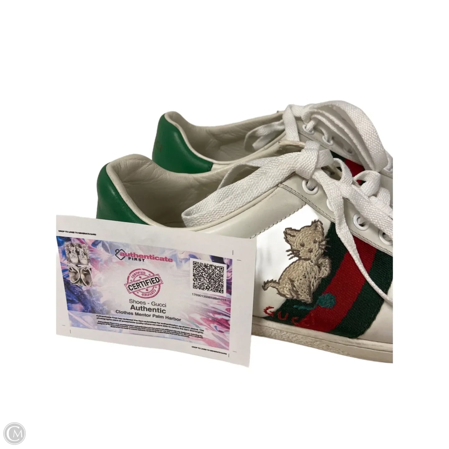 Shoes Luxury Designer By Gucci In White, Size: 6.5