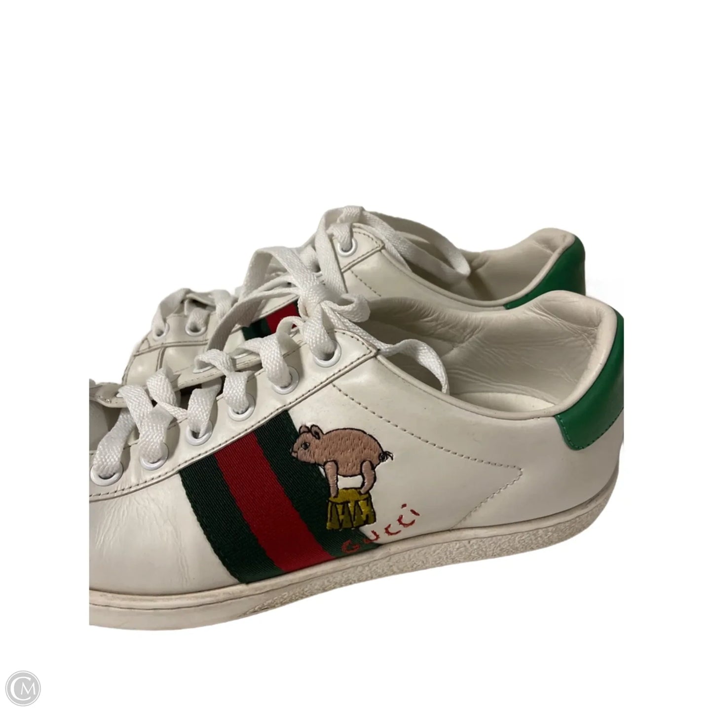 Shoes Luxury Designer By Gucci In White, Size: 6.5