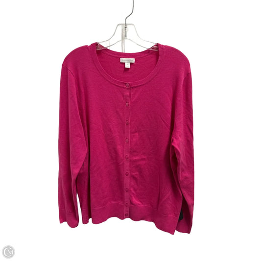 Sweater Cardigan By Charter Club In Pink, Size: Xl
