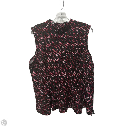 Top Sleeveless By Banana Republic In Black & Red, Size: Xl