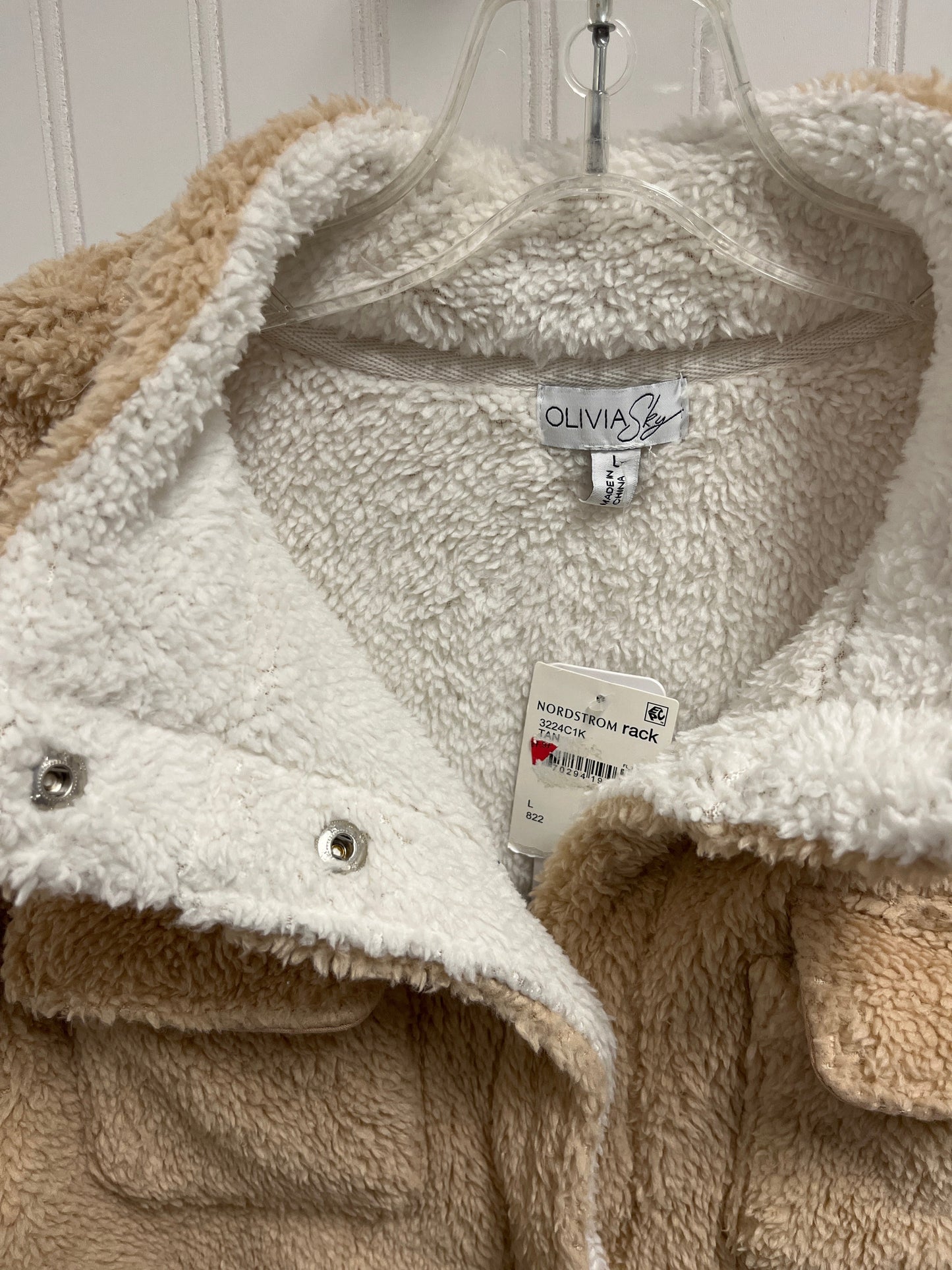 Coat Faux Fur & Sherpa By Olivia Sky In Tan, Size: L