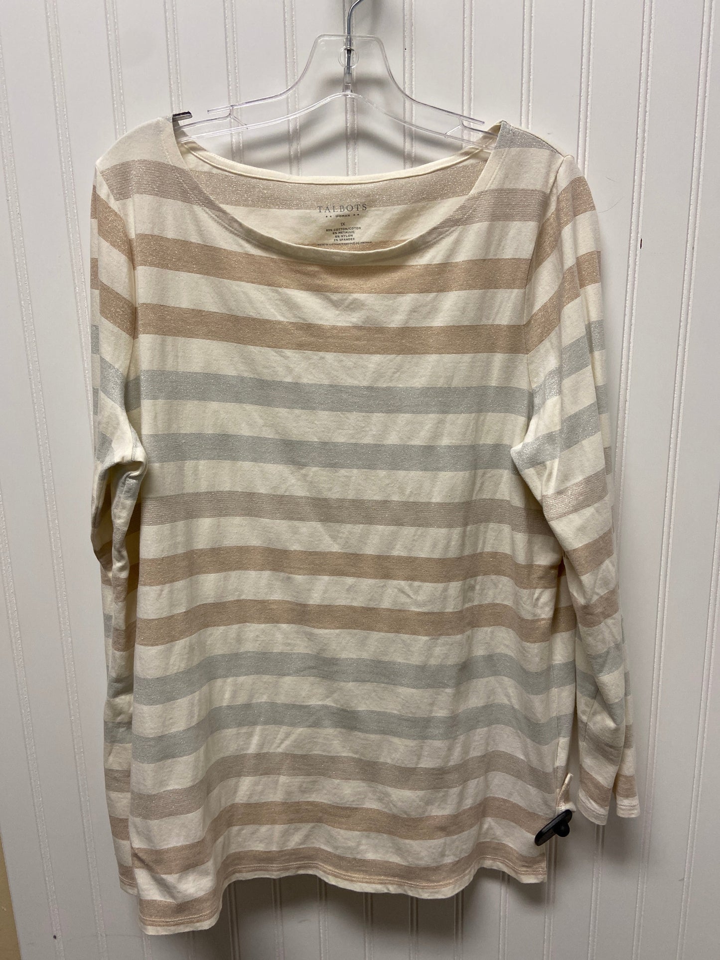 Top Long Sleeve By Talbots In Cream, Size: 1x