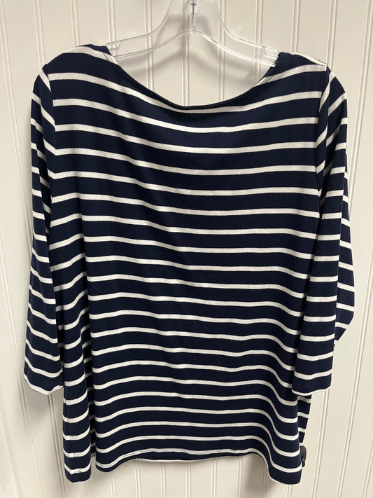 Top 3/4 Sleeve By Ava & Viv In Striped Pattern, Size: 1x