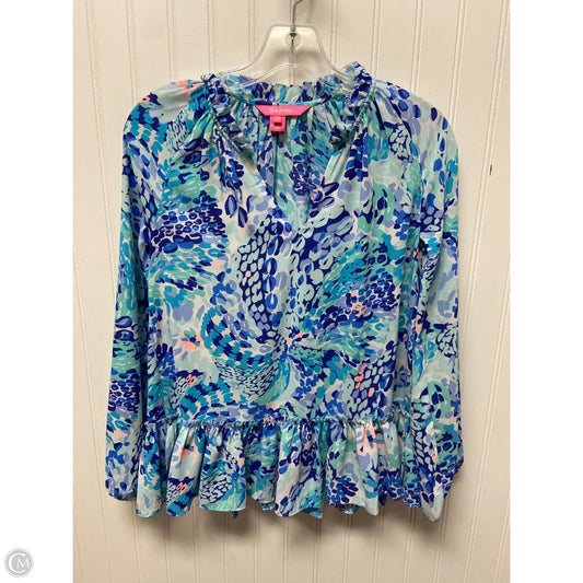 Top Long Sleeve Designer By Lilly Pulitzer In Blue, Size: Xxs