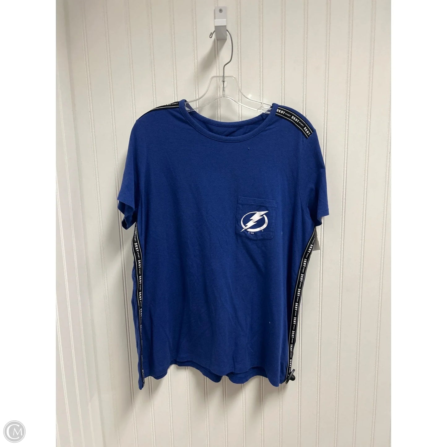 Athletic Top Short Sleeve By Dkny In Blue, Size: 1x