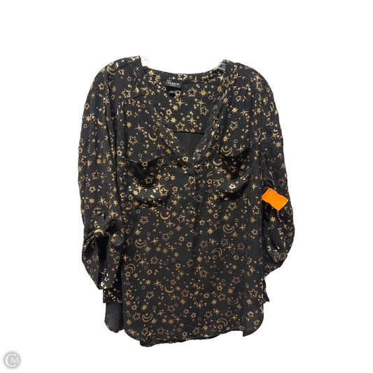 Top Long Sleeve By Torrid In Black & Gold, Size: 1x